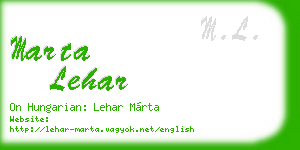 marta lehar business card